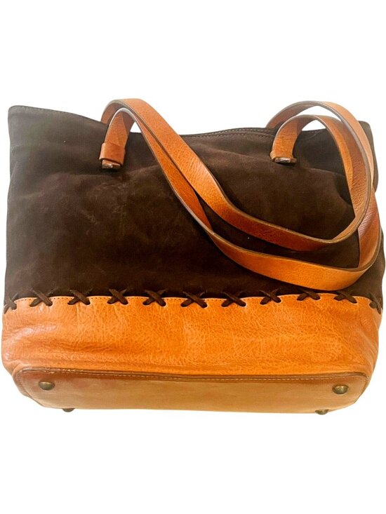 Sundance Handbags - Sundance Brown Stitch Bag / Carry Purse - NEW with Tags - 13" W x 11" H x 5" W